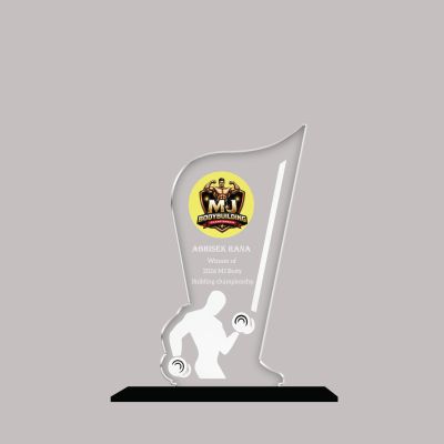 Personalized Body Building Award Trophy | Sports Acrylic Trophy for School Games, Fitness Event & Gym Competitions